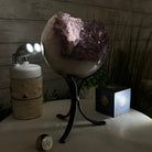 Druzy Amethyst Sphere on a Metal Stand, 5.6 lbs & 9.9" Tall #5630-0066 - Brazil GemsBrazil GemsDruzy Amethyst Sphere on a Metal Stand, 5.6 lbs & 9.9" Tall #5630-0066Spheres5630-0066