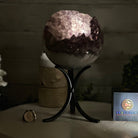 Druzy Amethyst Sphere on a Metal Stand, 5.6 lbs & 9.9" Tall #5630-0066 - Brazil GemsBrazil GemsDruzy Amethyst Sphere on a Metal Stand, 5.6 lbs & 9.9" Tall #5630-0066Spheres5630-0066