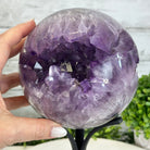 Druzy Amethyst Sphere on a Metal Stand, 7.2 lbs & 11.2" Tall #5630-0068 - Brazil GemsBrazil GemsDruzy Amethyst Sphere on a Metal Stand, 7.2 lbs & 11.2" Tall #5630-0068Spheres5630-0068