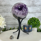 Druzy Amethyst Sphere on a Metal Stand, 7.2 lbs & 11.2" Tall #5630-0068 - Brazil GemsBrazil GemsDruzy Amethyst Sphere on a Metal Stand, 7.2 lbs & 11.2" Tall #5630-0068Spheres5630-0068