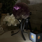 Druzy Amethyst Sphere on a Metal Stand, 7.2 lbs & 11.2" Tall #5630-0068 - Brazil GemsBrazil GemsDruzy Amethyst Sphere on a Metal Stand, 7.2 lbs & 11.2" Tall #5630-0068Spheres5630-0068