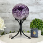 Druzy Amethyst Sphere on a Metal Stand, 7.2 lbs & 11.2" Tall #5630-0068 - Brazil GemsBrazil GemsDruzy Amethyst Sphere on a Metal Stand, 7.2 lbs & 11.2" Tall #5630-0068Spheres5630-0068