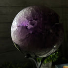 Druzy Amethyst Sphere on a Metal Stand, 7.2 lbs & 11.2" Tall #5630-0068 - Brazil GemsBrazil GemsDruzy Amethyst Sphere on a Metal Stand, 7.2 lbs & 11.2" Tall #5630-0068Spheres5630-0068