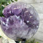 Druzy Amethyst Sphere on a Metal Stand, 7.2 lbs & 11.2" Tall #5630-0068 - Brazil GemsBrazil GemsDruzy Amethyst Sphere on a Metal Stand, 7.2 lbs & 11.2" Tall #5630-0068Spheres5630-0068