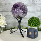 Druzy Amethyst Sphere on a Metal Stand, 7.2 lbs & 11.2" Tall #5630-0068 - Brazil GemsBrazil GemsDruzy Amethyst Sphere on a Metal Stand, 7.2 lbs & 11.2" Tall #5630-0068Spheres5630-0068