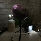 Druzy Amethyst Sphere on a Metal Stand, 8.2 lbs & 11.9" Tall #5630-0069 - Brazil GemsBrazil GemsDruzy Amethyst Sphere on a Metal Stand, 8.2 lbs & 11.9" Tall #5630-0069Spheres5630-0069