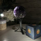 Druzy Amethyst Sphere on a Metal Stand,1.9 lbs & 7.2" Tall #5630-0043 - Brazil GemsBrazil GemsDruzy Amethyst Sphere on a Metal Stand,1.9 lbs & 7.2" Tall #5630-0043Spheres5630-0043