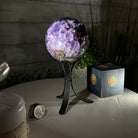 Druzy Amethyst Sphere on a Metal Stand,1.9 lbs & 7.2" Tall #5630-0043 - Brazil GemsBrazil GemsDruzy Amethyst Sphere on a Metal Stand,1.9 lbs & 7.2" Tall #5630-0043Spheres5630-0043