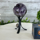 Druzy Amethyst Sphere on a Metal Stand,1.9 lbs & 7.2" Tall #5630-0043 - Brazil GemsBrazil GemsDruzy Amethyst Sphere on a Metal Stand,1.9 lbs & 7.2" Tall #5630-0043Spheres5630-0043