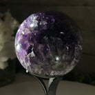 Druzy Amethyst Sphere on a Metal Stand,1.9 lbs & 7.2" Tall #5630-0043 - Brazil GemsBrazil GemsDruzy Amethyst Sphere on a Metal Stand,1.9 lbs & 7.2" Tall #5630-0043Spheres5630-0043