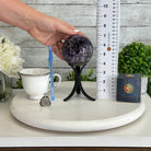 Druzy Amethyst Sphere on a Metal Stand,1.9 lbs & 7.2" Tall #5630-0043 - Brazil GemsBrazil GemsDruzy Amethyst Sphere on a Metal Stand,1.9 lbs & 7.2" Tall #5630-0043Spheres5630-0043