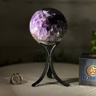 Druzy Amethyst Sphere on a Metal Stand,1.9 lbs & 7.2" Tall #5630-0043 - Brazil GemsBrazil GemsDruzy Amethyst Sphere on a Metal Stand,1.9 lbs & 7.2" Tall #5630-0043Spheres5630-0043