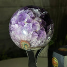 Druzy Amethyst Sphere on a Metal Stand,1.9 lbs & 7.2" Tall #5630-0043 - Brazil GemsBrazil GemsDruzy Amethyst Sphere on a Metal Stand,1.9 lbs & 7.2" Tall #5630-0043Spheres5630-0043