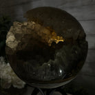 Druzy White Amethyst Sphere on a Metal Base, 14.7 lbs & 12.7" Tall #5630-0075 - Brazil GemsBrazil GemsDruzy White Amethyst Sphere on a Metal Base, 14.7 lbs & 12.7" Tall #5630-0075Spheres5630-0075