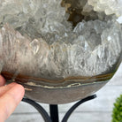 Druzy White Amethyst Sphere on a Metal Base, 14.7 lbs & 12.7" Tall #5630-0075 - Brazil GemsBrazil GemsDruzy White Amethyst Sphere on a Metal Base, 14.7 lbs & 12.7" Tall #5630-0075Spheres5630-0075