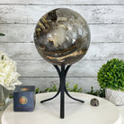 Druzy White Amethyst Sphere on a Metal Base, 14.7 lbs & 12.7" Tall #5630-0075 - Brazil GemsBrazil GemsDruzy White Amethyst Sphere on a Metal Base, 14.7 lbs & 12.7" Tall #5630-0075Spheres5630-0075