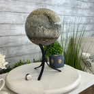 Druzy White Amethyst Sphere on a Metal Base, 14.7 lbs & 12.7" Tall #5630-0075 - Brazil GemsBrazil GemsDruzy White Amethyst Sphere on a Metal Base, 14.7 lbs & 12.7" Tall #5630-0075Spheres5630-0075