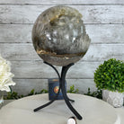 Druzy White Amethyst Sphere on a Metal Base, 14.7 lbs & 12.7" Tall #5630-0075 - Brazil GemsBrazil GemsDruzy White Amethyst Sphere on a Metal Base, 14.7 lbs & 12.7" Tall #5630-0075Spheres5630-0075