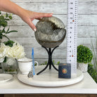 Druzy White Amethyst Sphere on a Metal Base, 14.7 lbs & 12.7" Tall #5630-0075 - Brazil GemsBrazil GemsDruzy White Amethyst Sphere on a Metal Base, 14.7 lbs & 12.7" Tall #5630-0075Spheres5630-0075