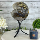 Druzy White Amethyst Sphere on a Metal Base, 14.7 lbs & 12.7" Tall #5630-0075 - Brazil GemsBrazil GemsDruzy White Amethyst Sphere on a Metal Base, 14.7 lbs & 12.7" Tall #5630-0075Spheres5630-0075