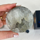 Druzy White Amethyst Sphere on a Metal Stand, 1.1 lbs & 6.6" Tall #5630-0036 - Brazil GemsBrazil GemsDruzy White Amethyst Sphere on a Metal Stand, 1.1 lbs & 6.6" Tall #5630-0036Spheres5630-0036