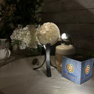 Druzy White Amethyst Sphere on a Metal Stand, 1.1 lbs & 6.6" Tall #5630-0036 - Brazil GemsBrazil GemsDruzy White Amethyst Sphere on a Metal Stand, 1.1 lbs & 6.6" Tall #5630-0036Spheres5630-0036