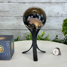 Druzy White Amethyst Sphere on a Metal Stand, 1.1 lbs & 6.7" Tall #5630-0037 - Brazil GemsBrazil GemsDruzy White Amethyst Sphere on a Metal Stand, 1.1 lbs & 6.7" Tall #5630-0037Spheres5630-0037