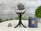Druzy White Amethyst Sphere on a Metal Stand, 1.1 lbs & 6.7" Tall #5630-0037 - Brazil GemsBrazil GemsDruzy White Amethyst Sphere on a Metal Stand, 1.1 lbs & 6.7" Tall #5630-0037Spheres5630-0037
