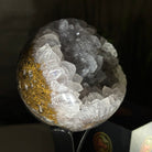 Druzy White Amethyst Sphere on a Metal Stand, 1.1 lbs & 6.7" Tall #5630-0037 - Brazil GemsBrazil GemsDruzy White Amethyst Sphere on a Metal Stand, 1.1 lbs & 6.7" Tall #5630-0037Spheres5630-0037