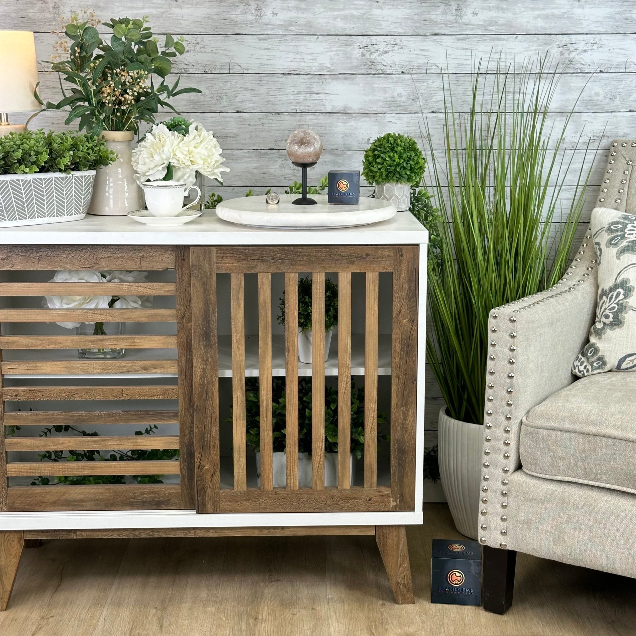 Druzy White Amethyst Sphere on a Metal Stand, 1.2 lbs & 6.2" Tall #5630-0040 - Brazil GemsBrazil GemsDruzy White Amethyst Sphere on a Metal Stand, 1.2 lbs & 6.2" Tall #5630-0040Spheres5630-0040