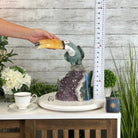 Extra Large Hand-Carved Amazonite Toucan Bird w/ Amethyst Base, 13" Tall #3006-AZTAM-010 - Brazil GemsBrazil GemsExtra Large Hand-Carved Amazonite Toucan Bird w/ Amethyst Base, 13" Tall #3006-AZTAM-010Crystal Birds3006-AZTAM-010