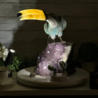 Extra Large Hand-Carved Amazonite Toucan Bird w/ Amethyst Base, 13" Tall #3006-AZTAM-010 - Brazil GemsBrazil GemsExtra Large Hand-Carved Amazonite Toucan Bird w/ Amethyst Base, 13" Tall #3006-AZTAM-010Crystal Birds3006-AZTAM-010