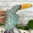 Extra Large Hand-Carved Amazonite Toucan Bird w/ Amethyst Base, 13" Tall #3006-AZTAM-010 - Brazil GemsBrazil GemsExtra Large Hand-Carved Amazonite Toucan Bird w/ Amethyst Base, 13" Tall #3006-AZTAM-010Crystal Birds3006-AZTAM-010