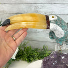 Extra Large Hand-Carved Amazonite Toucan Bird w/ Amethyst Base, 13" Tall #3006-AZTAM-010 - Brazil GemsBrazil GemsExtra Large Hand-Carved Amazonite Toucan Bird w/ Amethyst Base, 13" Tall #3006-AZTAM-010Crystal Birds3006-AZTAM-010