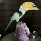 Extra Large Hand-Carved Amazonite Toucan Bird w/ Amethyst Base, 13" Tall #3006-AZTAM-010 - Brazil GemsBrazil GemsExtra Large Hand-Carved Amazonite Toucan Bird w/ Amethyst Base, 13" Tall #3006-AZTAM-010Crystal Birds3006-AZTAM-010