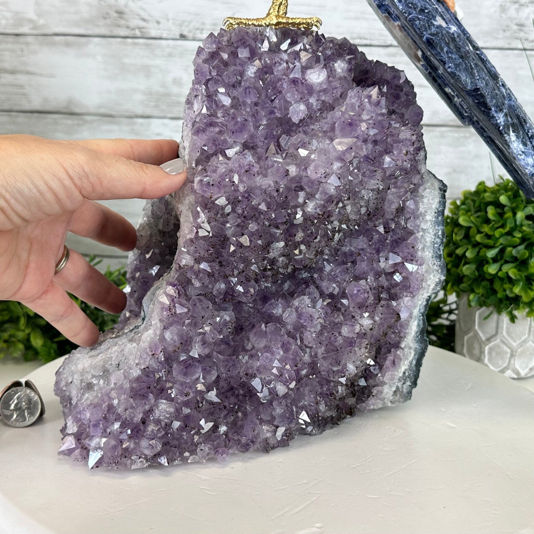 Extra Large Hand-Carved Rose Quartz Cockatoo Bird on an Amethyst Base, 18" Tall #3006-RQCAM-005 - Brazil GemsBrazil GemsExtra Large Hand-Carved Rose Quartz Cockatoo Bird on an Amethyst Base, 18" Tall #3006-RQCAM-005Crystal Birds3006-RQCAM-005