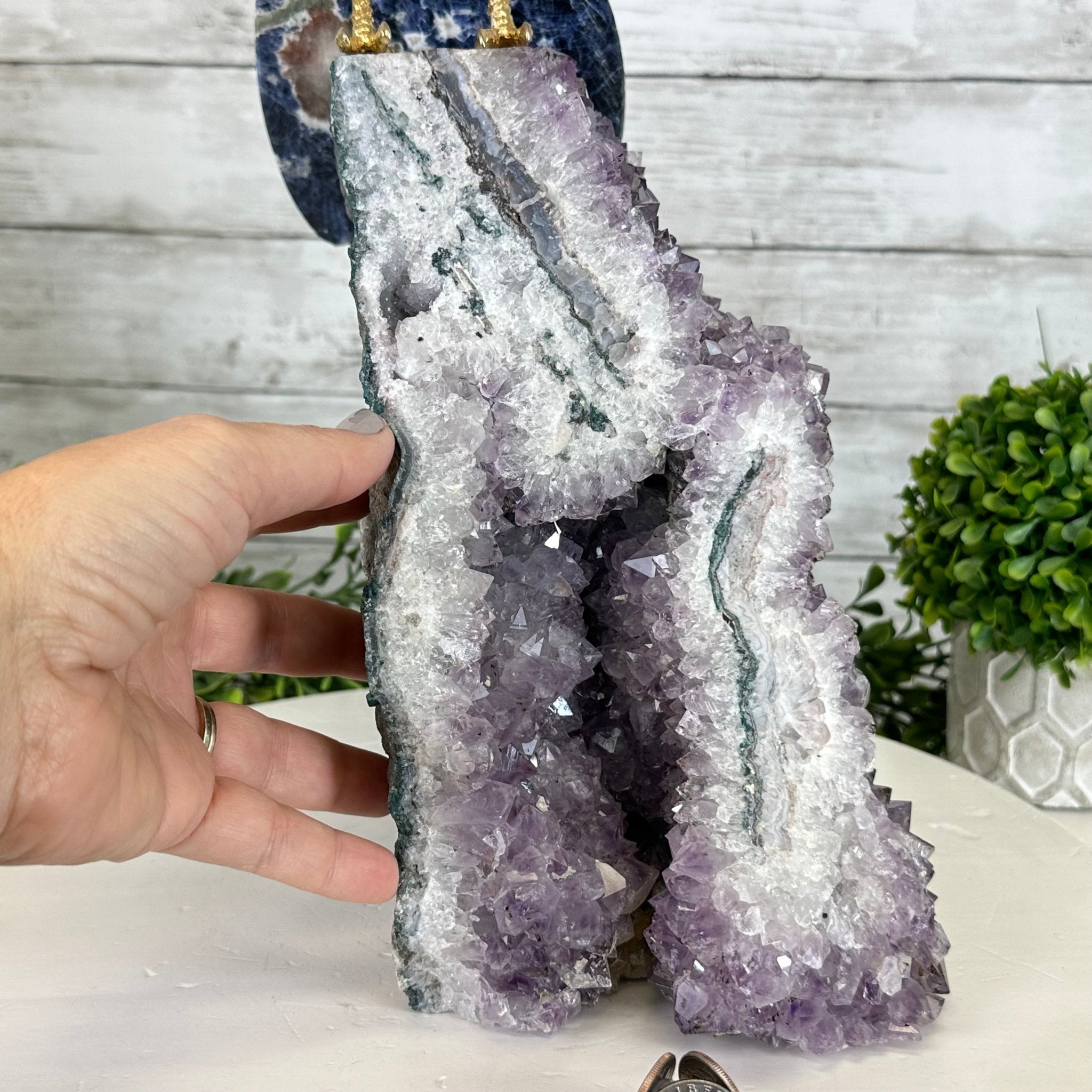 Extra Large Hand-Carved Rose Quartz Cockatoo Bird on an Amethyst Base, 18" Tall #3006-RQCAM-005 - Brazil GemsBrazil GemsExtra Large Hand-Carved Rose Quartz Cockatoo Bird on an Amethyst Base, 18" Tall #3006-RQCAM-005Crystal Birds3006-RQCAM-005