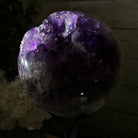 Extra Plus Druzy Amethyst Sphere on a Metal Base, 10.1 lbs & 12.1" Tall #5630-0072 - Brazil GemsBrazil GemsExtra Plus Druzy Amethyst Sphere on a Metal Base, 10.1 lbs & 12.1" Tall #5630-0072Spheres5630-0072