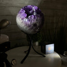 Extra Plus Druzy Amethyst Sphere on a Metal Base, 10.1 lbs & 12.1" Tall #5630-0072 - Brazil GemsBrazil GemsExtra Plus Druzy Amethyst Sphere on a Metal Base, 10.1 lbs & 12.1" Tall #5630-0072Spheres5630-0072