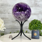 Extra Plus Druzy Amethyst Sphere on a Metal Base, 10.1 lbs & 12.1" Tall #5630-0072 - Brazil GemsBrazil GemsExtra Plus Druzy Amethyst Sphere on a Metal Base, 10.1 lbs & 12.1" Tall #5630-0072Spheres5630-0072