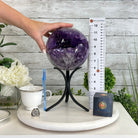 Extra Plus Druzy Amethyst Sphere on a Metal Base, 10.1 lbs & 12.1" Tall #5630-0072 - Brazil GemsBrazil GemsExtra Plus Druzy Amethyst Sphere on a Metal Base, 10.1 lbs & 12.1" Tall #5630-0072Spheres5630-0072