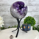 Extra Plus Druzy Amethyst Sphere on a Metal Base, 10.1 lbs & 12.1" Tall #5630-0072 - Brazil GemsBrazil GemsExtra Plus Druzy Amethyst Sphere on a Metal Base, 10.1 lbs & 12.1" Tall #5630-0072Spheres5630-0072