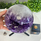 Extra Plus Druzy Amethyst Sphere on a Metal Base, 10.1 lbs & 12.1" Tall #5630-0072 - Brazil GemsBrazil GemsExtra Plus Druzy Amethyst Sphere on a Metal Base, 10.1 lbs & 12.1" Tall #5630-0072Spheres5630-0072