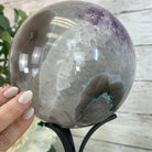 Extra Plus Druzy Amethyst Sphere on a Metal Base, 10.1 lbs & 12.1" Tall #5630-0072 - Brazil GemsBrazil GemsExtra Plus Druzy Amethyst Sphere on a Metal Base, 10.1 lbs & 12.1" Tall #5630-0072Spheres5630-0072