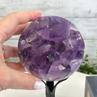 Extra Plus Druzy Amethyst Sphere on a Metal Stand, 2.3 lbs & 7.5" Tall #5630-0045 - Brazil GemsBrazil GemsExtra Plus Druzy Amethyst Sphere on a Metal Stand, 2.3 lbs & 7.5" Tall #5630-0045Spheres5630-0045