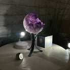 Extra Plus Druzy Amethyst Sphere on a Metal Stand, 2.3 lbs & 7.5" Tall #5630-0045 - Brazil GemsBrazil GemsExtra Plus Druzy Amethyst Sphere on a Metal Stand, 2.3 lbs & 7.5" Tall #5630-0045Spheres5630-0045