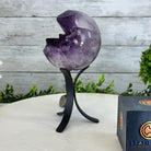 Extra Plus Druzy Amethyst Sphere on a Metal Stand, 2.3 lbs & 7.5" Tall #5630-0045 - Brazil GemsBrazil GemsExtra Plus Druzy Amethyst Sphere on a Metal Stand, 2.3 lbs & 7.5" Tall #5630-0045Spheres5630-0045