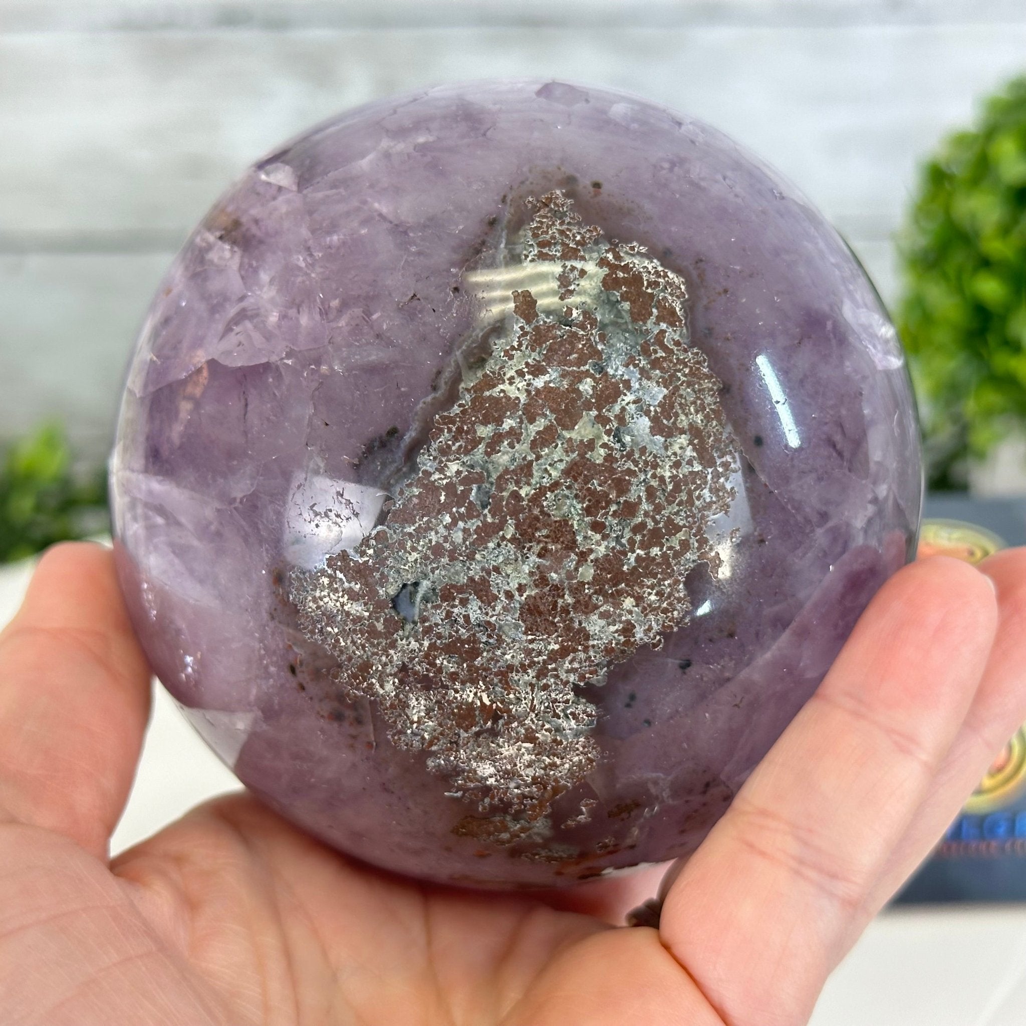 Extra Plus Druzy Amethyst Sphere on a Metal Stand, 2.3 lbs & 7.5" Tall #5630-0045 - Brazil GemsBrazil GemsExtra Plus Druzy Amethyst Sphere on a Metal Stand, 2.3 lbs & 7.5" Tall #5630-0045Spheres5630-0045