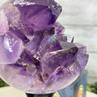 Extra Plus Druzy Amethyst Sphere on a Metal Stand, 2.3 lbs & 7.5" Tall #5630-0045 - Brazil GemsBrazil GemsExtra Plus Druzy Amethyst Sphere on a Metal Stand, 2.3 lbs & 7.5" Tall #5630-0045Spheres5630-0045