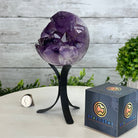 Extra Plus Druzy Amethyst Sphere on a Metal Stand, 2.3 lbs & 7.5" Tall #5630-0045 - Brazil GemsBrazil GemsExtra Plus Druzy Amethyst Sphere on a Metal Stand, 2.3 lbs & 7.5" Tall #5630-0045Spheres5630-0045